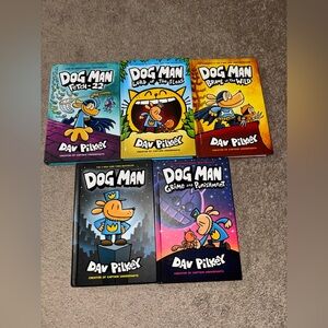 Dog Man 5-Book Hardcover Set by Dav Pilkey - Includes Book 1 - Great Condition